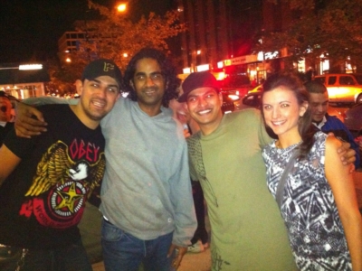 With S.P.Y. and friends outside Sweetspot in 2011