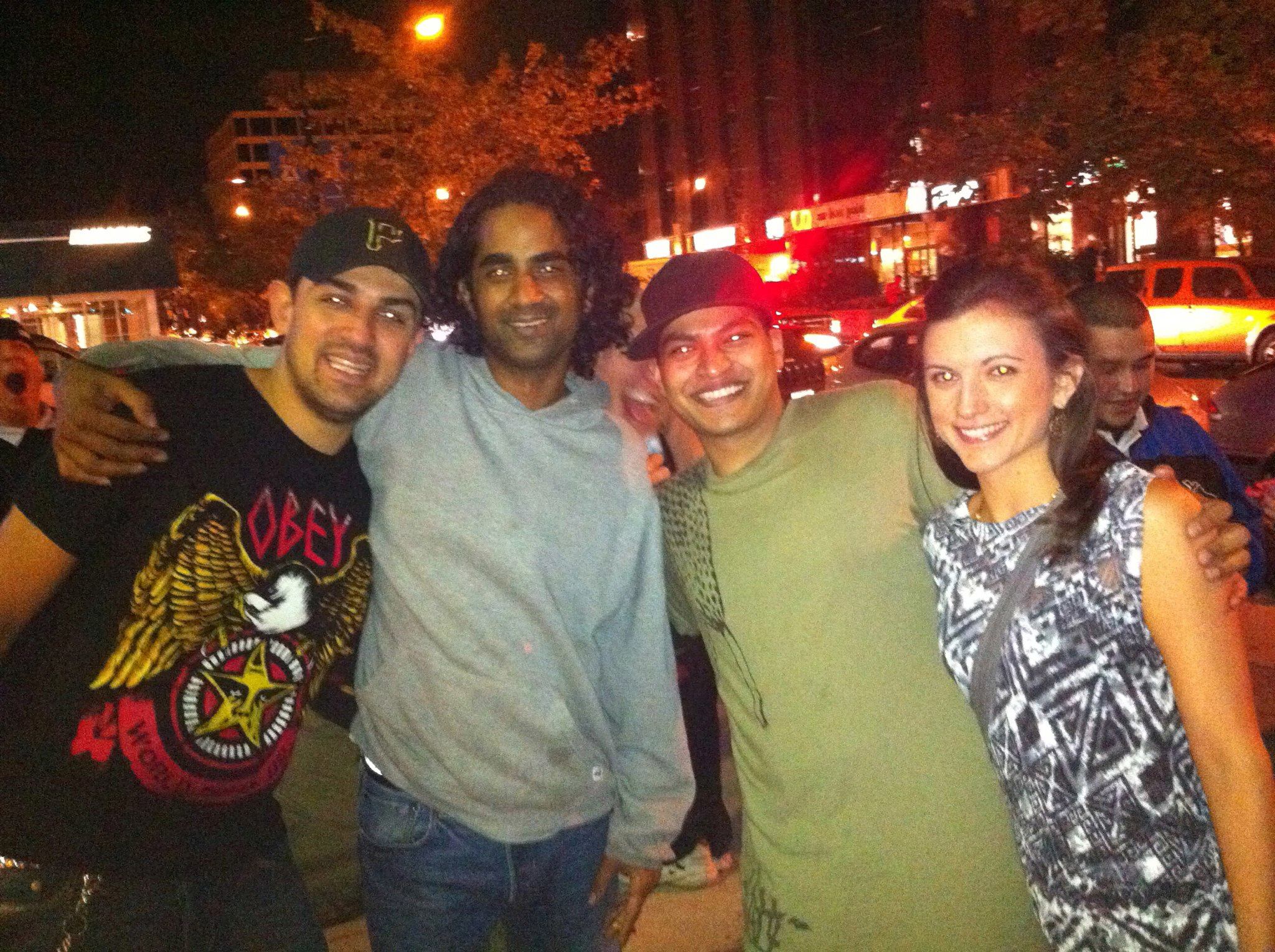 With S.P.Y. and friends outside Sweetspot in 2011
