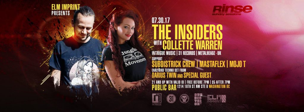 Rinse (Sunday Sessions) The Insiders w/ Collette Warren, SubDistrick crew + more! [07.30.17]