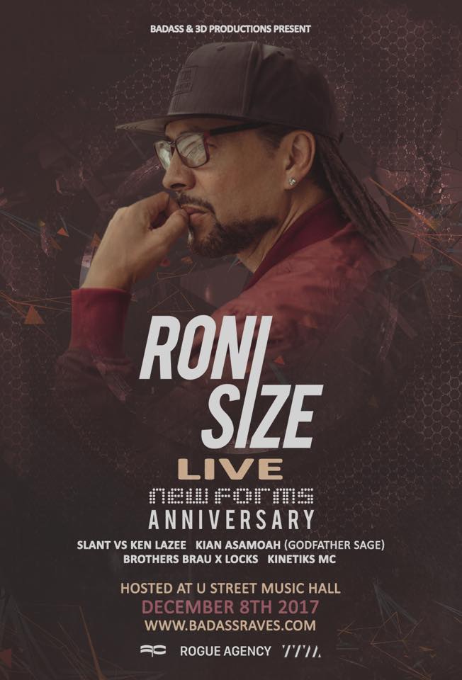 Roni Size (LIVE) @ U Street Music Hall – [Friday -12/8/17]